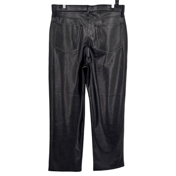 Abercrombie & Fitch The 90s Relaxed High Rise Faux Leather Pants Black Sz14 NWT - Picture 8 of 8